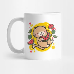 Cute Kawaii Watermelon Cat Mug